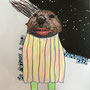 "Puma-eyed Beaver Lady" mixed media