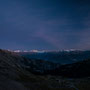 Die hohen Berge erleuchten im letzten Licht...