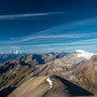 Aussicht vom Gipfel in Richtung Mont Blanc, La Fava und Diablerets