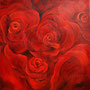 Rote Rosenlandschaft (2011), Öl auf Leinwand,60 x 60 cm