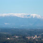 Blick aus dem Fenster der FeWo: Der Torre mit Schnee (Serra da Estrela)