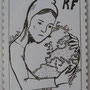 feutre sur papier projet de timbre