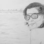 Il regarde sa mère sur la mer Crayons graphites et autres (70 x 50 cm)