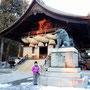 青銅製では日本一大きい神楽殿の狛犬
