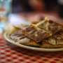 Sweet focaccia with almonds and hazelnuts 