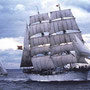 Beim Dreh auf der Statsraad Lehmkuhl in Norwegen.