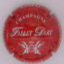 Marque : FALLET - DART N° Lambert : 19c Couleur : Rouge, écriture blanche Description : Armoiries au-dessous du nom du producteur  Emplacement : 