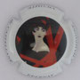 Marque : CASTELLANE (de) N° Lambert : 69 Couleur : Fond noir, contour crème, dessin Polychrome  Description : Femme et X rouge Emplacement : 