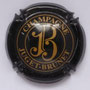 Marque : JUGET Brunet  N° Lambert : 6 Couleur : noir et or avec trait d'union  Description : Initiales dans un double cercle  Emplacement : 