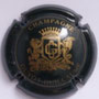 Marque : GUYOT - GUILLAUME N° Lambert : 2 Couleur : Vert et or Description : Initiales GG dans blason couronné soutenu par deux lions Emplacement : 