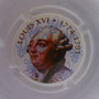 Marque : COUTIN HENRI N° Lambert : 2af Couleur : fond blanc avec fleur de lys, portrait polychrome Description : Louis XVI - nom de la marque  Emplacement : 