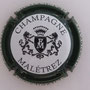 Marque : MALETREZ Frédéric N° Lambert : 15 Couleur : Estampée vert foncé Description : Initiales Ft dans blason en relief soutenu par deux lions - nom de la marque   Emplacement : 