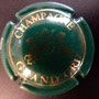 Marque : MALARD JL N° Lambert : 3 Couleur :  G dans l'écusson - Vert et or . Grand cru Description : Lettre G dans blason couronné, soutenu par deux lions  Emplacement : 074-04-03