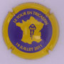 Marque : COPIN Jacques N° Lambert : 8 Couleur : Bleu, contour jaune Description : Le tour en Tricastin - 19 juillet 2011 - nom de la marque sur le pourtour Emplacement : 