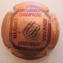 Marque : MARGUET BONNERAVE N° Lambert : 1 Couleur : Rose et bordeaux  Description : Nom de la marque dans un double cercle   Emplacement : 076-04-01