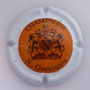 Marque : GUEUSQUIN N  N° Lambert : 7 Couleur : Contour blanc, centre orange  Description : Blason encadré de deux chevaux Emplacement : 