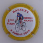 Marque : L'HOSTE Père & Fils N° Lambert : 14 Couleur : Polychrome, contour jaune Description : Tour de France 4 ième étape Reims - Nancy - Nom de la marque  Emplacement :