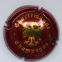 Marque : CHARLEMAGNE Guy N° Lambert : 3 Couleur : Bordeaux et or  Description : Nom de la marque au-dessous d'un aigle aux ailes déployées  Emplacement : 