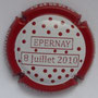 Marque : TISSIER Bernard N° Lambert : 6 Couleur : Contour Rouge, fond blanc à pois rouge Description : Tour de France - 8 juillet Epernay  Emplacement : 