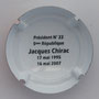 Marque : LHUILLIER Philippe N° Lambert : 25v verso Couleur : Contour bleu, blanc, rouge Description : Jacques Chirac - nom de la marque Emplacement : 