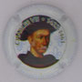 Marque : COUTIN HENRI N° Lambert : 2s Couleur : fond blanc avec fleur de lys, portrait polychrome Description : Charles VII - nom de la marque  Emplacement : 