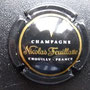Marque : FEUILLATTE Nicolas N° Lambert : 45- E sous t Couleur :  Contour noir, centre noir Description : Losange vertical et nom du producteur  Emplacement :