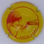 Marque : MARX Denis N° Lambert : 7 Couleur : Fonds Jaune, dessin rouge Description : Femme buvant du champagne dans ses mains  Emplacement : 