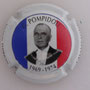 Marque : THIRION Jacques N° Lambert : 15b Couleur : Fond bleu, blanc , rouge, contour blanc  Description : Georges Pompidou président de la République - nom de la marque Emplacement : 