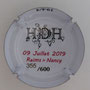 Marque : DAVID - HEUCQ Henri N° Lambert : 104c verso Couleur : Polychrome, contour blanc Description : Cyclistes - TDF 2019 9 juillet CLM Reims - Nancy - Nom de la marque Emplacement : 