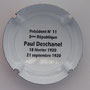 Marque : LHUILLIER Philippe N° Lambert : 25k verso Couleur : Contour bleu, blanc, rouge Description : Paul Deschanel - nom de la marque Emplacement : 