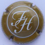 Marque : HUBERT François N° Lambert : 1 Couleur : Bistre et blanc Description : Initiales HF dans un cercle - Nom de la marque sur le pourtour  Emplacement : 