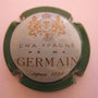 Marque : GERMAIN H N° Lambert : 27  Couleur : Contour vert intérieur bleu Description : Armoiries au-dessus de la marque  Emplacement : 054-07-02