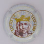 Marque : COUTIN HENRI N° Lambert : 2e Couleur : fond blanc avec fleur de lys, portrait marron Description : Louis VII - nom de la marque  Emplacement : 