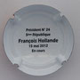 Marque : LHUILLIER Philippe N° Lambert : 25x verso Couleur : Contour bleu, blanc, rouge Description : François Hollande - nom de la marque Emplacement : 