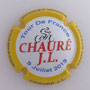 Marque : CHAURE Jean-Louis N° Lambert : NR Couleur : Fond blanc, contour jaune Description : Cycliste grimpant sur un le  nom de la marque Emplacement : 