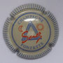 Marque : SENEZ N° Lambert : 7 Couleur : Gris-crème, striée Description : Triangle triple, lune et soleil  Emplacement :