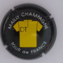 Marque : THIBAULT Daniel N° Lambert : 24 Couleur : Fond noir lettres blanches Description : Maillot jaune - initiales DT Emplacement :