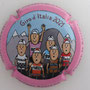 Marque : ROUYER Philippe N° Lambert : A22b Couleur : Polychrome, contour rose Description : Groupe de cyclistes Giro 2021 - nom de la marque  Emplacement : 