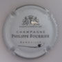 Marque : FOURRIER Philippe N° Lambert : 25d Couleur : Contour blanc et orange Description : Initiales dans un blason couronné soutenu par deux lionsNom de la marque  Emplacement : 