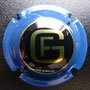 Marque :  GYEJACQUOT N° Lambert : 3 Couleur :  Contour bleu Description : Lettres GF dorées dans   un cercle noir  Emplacement : 