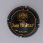 Marque : RUINART N° Lambert : 38b - 32mm Couleur : Quart. Noir et Or. 3 barres sous l'écusson Description : Blason contenant un chevron un nuage, deux étoiles et un coeur surmonté par une couronne et tenu par deux lions†  Emplacement : 