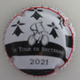 Marque : SAVRY Didier N° Lambert : 51c Couleur : Noir et blanc, cercle rouge, contour blanc à pois rouge Description : TDF 2021 - Le Tour en Bretagne - nom de la marque Emplacement : 