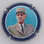 Marque : MIGNON Pierre N° Lambert : 75f Couleur : Contour bleu Description : Charles de Gaulle  - nom de la marque  Emplacement : 