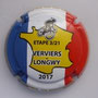 Marque : CLERGEOT Daniel N° Lambert : NR Couleur : Fond marron Description : Tour de France 2017 - Verviers - Longwy - nom de la marque  Ref perso :