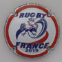 Marque : COLLIN Jean N° Lambert : NR9 Couleur : Fond Blanc, contour rouge Description : Rugby France 2019 - Nom du producteur Emplacement :