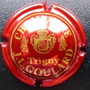 Marque :  GOULARD JL N° Lambert : 9 Couleur :  Rouge et or Description : Blason couronné, encadré de deux grappes - nom de la marque Emplacement : 