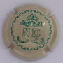 Marque : DHONDT Nelly N° Lambert : 4 Couleur : Crème et vert Description : Lettres ND sous un laurier couronné  Emplacement : 