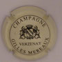 Marque : MEREAUX Gilles N° Lambert : 20 Couleur : Grège et noir Description : Nom de la marque sous un blason encadré de deux lions Emplacement : 