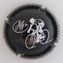 Marque : PELLETIER Jean-Michel N° Lambert : 23 Couleur : Fond noir, dessin blanc Description : Cycliste - signature et nom de la marque Emplacement : 