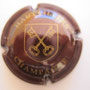 Marque : HAUTVILLERS N° Lambert : 10a Couleur : Marron et or  Description : Blason avec deux clés  Emplacement : 060-03-02